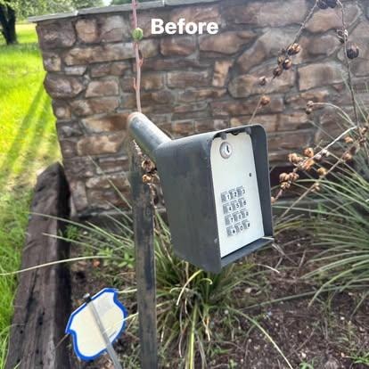 Corroded, non-functional gate keypad — Access Pro Gate Company repair job