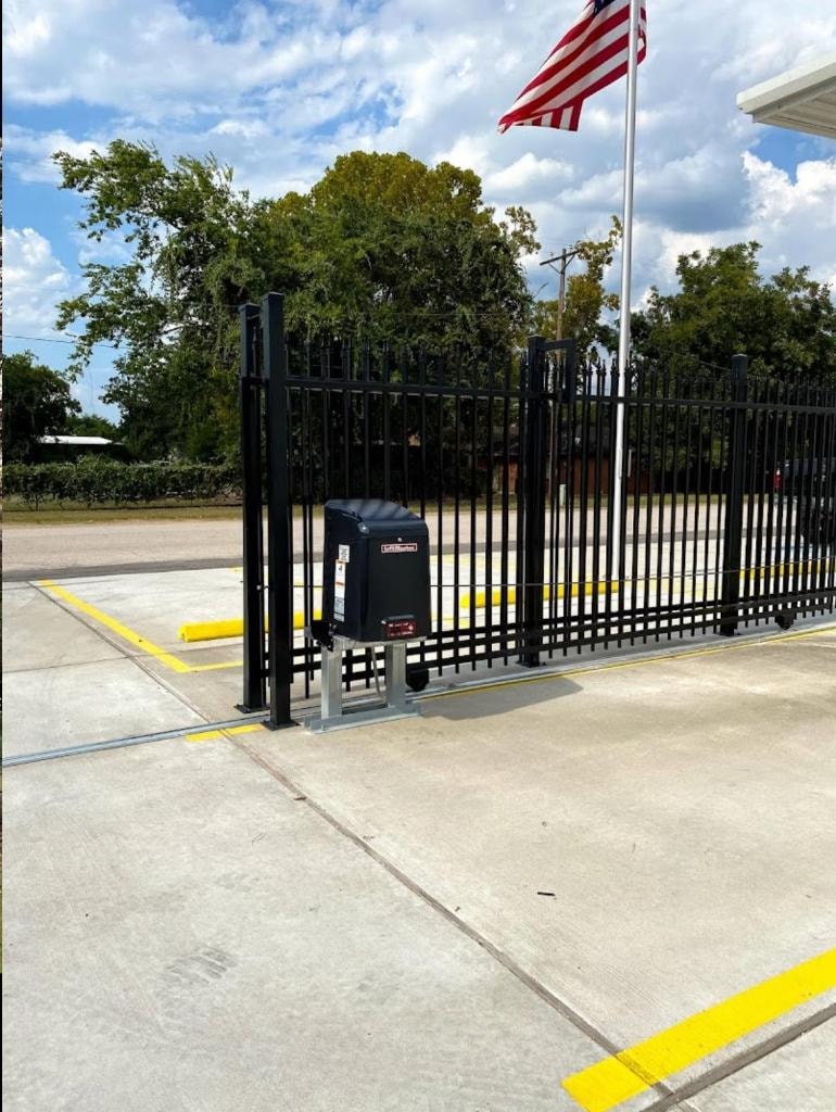 Commercial gate with LiftMaster operator installed by Access Pro Gate Company
